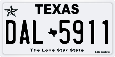 TX license plate DAL5911