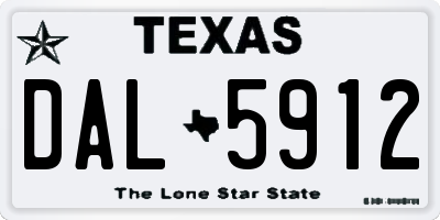 TX license plate DAL5912