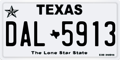 TX license plate DAL5913