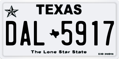 TX license plate DAL5917