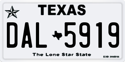 TX license plate DAL5919