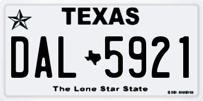 TX license plate DAL5921