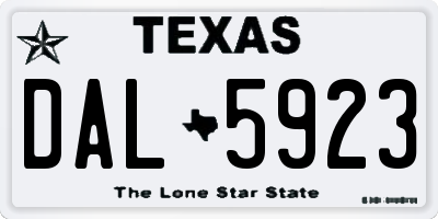 TX license plate DAL5923