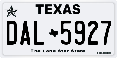 TX license plate DAL5927