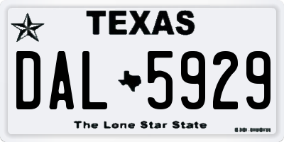 TX license plate DAL5929