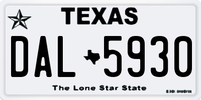 TX license plate DAL5930