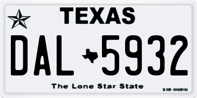 TX license plate DAL5932