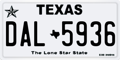 TX license plate DAL5936