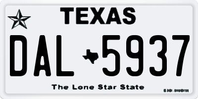 TX license plate DAL5937