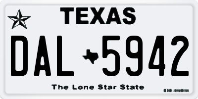 TX license plate DAL5942
