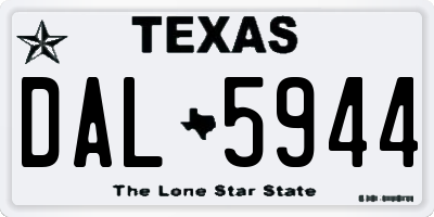 TX license plate DAL5944