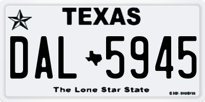 TX license plate DAL5945