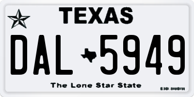 TX license plate DAL5949