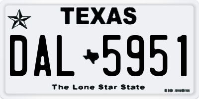 TX license plate DAL5951