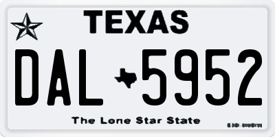 TX license plate DAL5952