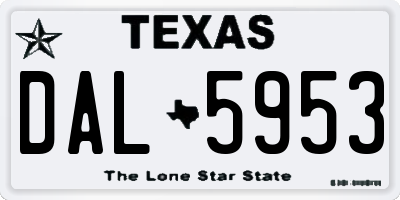 TX license plate DAL5953