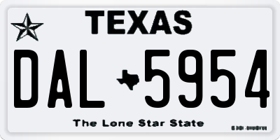 TX license plate DAL5954