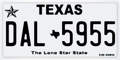 TX license plate DAL5955