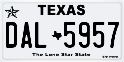 TX license plate DAL5957