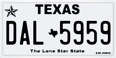 TX license plate DAL5959