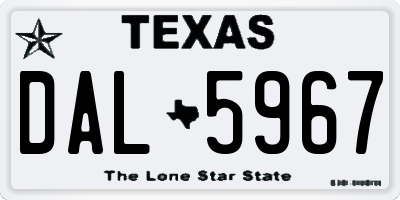 TX license plate DAL5967