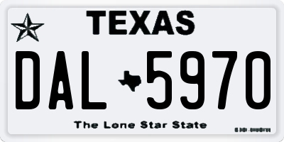 TX license plate DAL5970