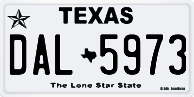TX license plate DAL5973