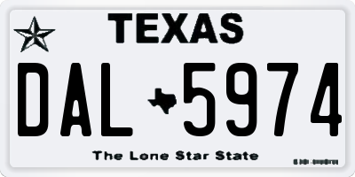 TX license plate DAL5974