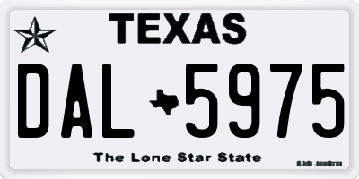 TX license plate DAL5975