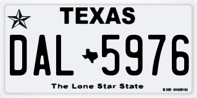 TX license plate DAL5976