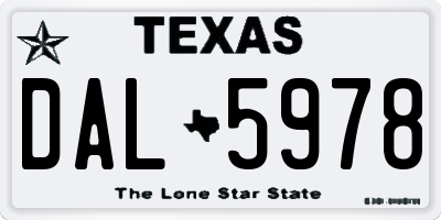 TX license plate DAL5978