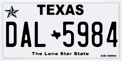 TX license plate DAL5984