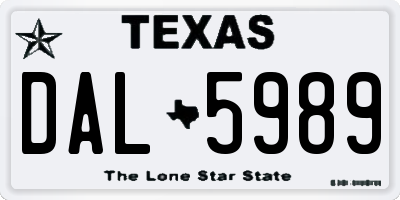 TX license plate DAL5989