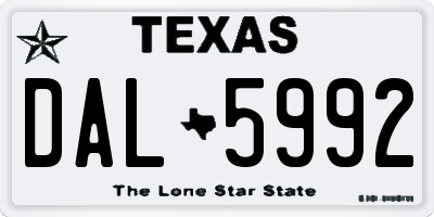 TX license plate DAL5992