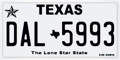 TX license plate DAL5993