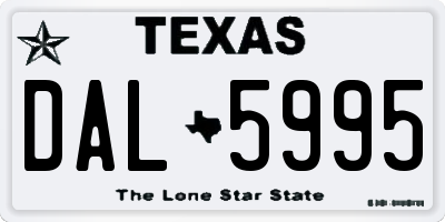 TX license plate DAL5995