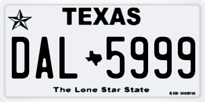 TX license plate DAL5999