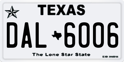 TX license plate DAL6006