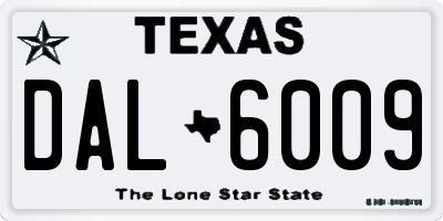 TX license plate DAL6009