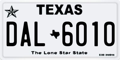 TX license plate DAL6010