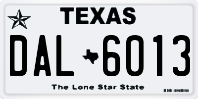 TX license plate DAL6013
