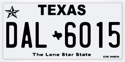 TX license plate DAL6015