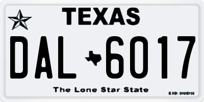 TX license plate DAL6017
