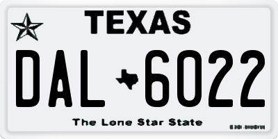 TX license plate DAL6022