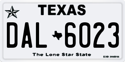 TX license plate DAL6023