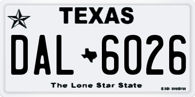 TX license plate DAL6026