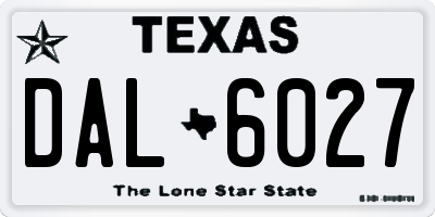 TX license plate DAL6027