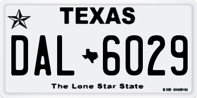 TX license plate DAL6029