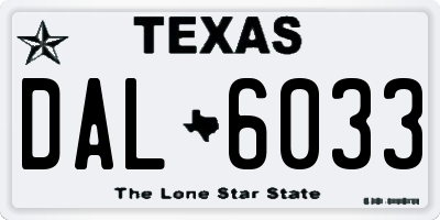 TX license plate DAL6033