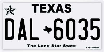 TX license plate DAL6035